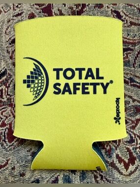 Total Safety Beer Can Koozie Yellow Black Foam New USA